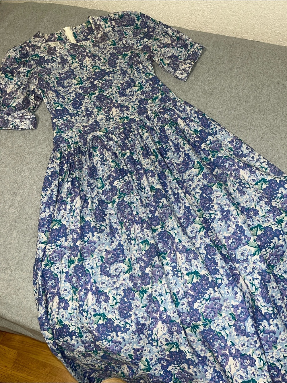 Laura Ashley Cottagecore Floral Dress Girls Large Midi Prairie Cotton